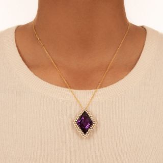 Victorian Amethyst and Seed Pearl Pendant