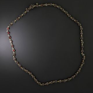 Victorian Bohemian Garnet Chain Necklace - 2