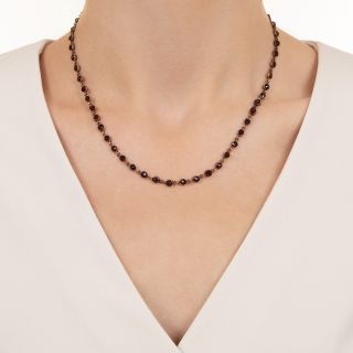 Victorian Bohemian Garnet Chain Necklace