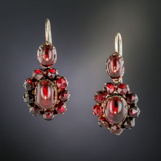 Victorian Bohemian Garnet Earrings - 2