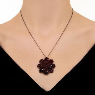 Victorian Bohemian Garnet Pendant Necklace