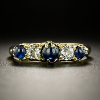 Victorian Cabochon Sapphire and Diamond Ring, Circa 1902 - 3
