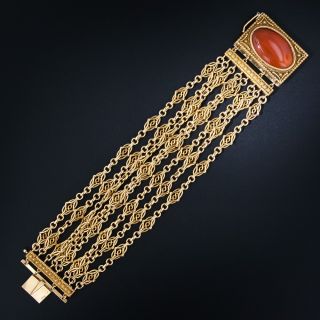 Victorian Carnelian Chain Bracelet, French Import - 5