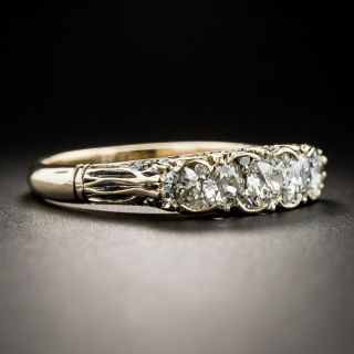 Victorian Carved Five-Stone Diamond Ring - Size 9