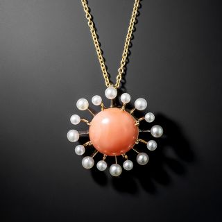 Victorian Coral and Pearl Pendant - 3