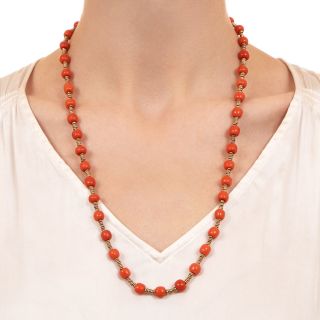 Victorian Coral Bead Necklace