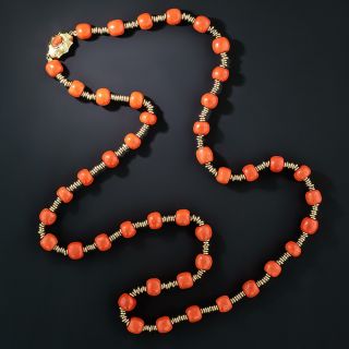 Victorian Coral Bead Necklace - 2