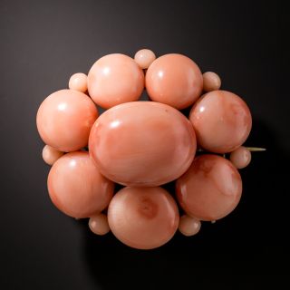 Victorian Coral Cluster Brooch - 1