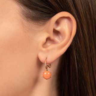 Victorian Coral Drop Earrings