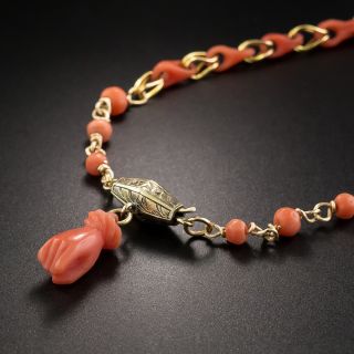 Victorian Coral Link Necklace - 2