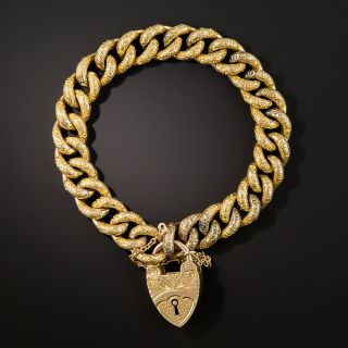 Victorian Curb Bracelet with Heart Lock - 3