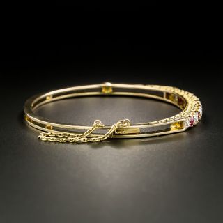 Victorian Diamond and Red Spinel Bangle Bracelet