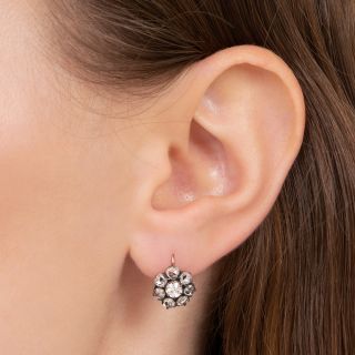 Victorian Diamond Cluster Drop Earrings
