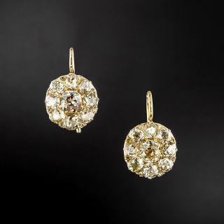 Victorian Diamond Cluster Drop Earrings - 3