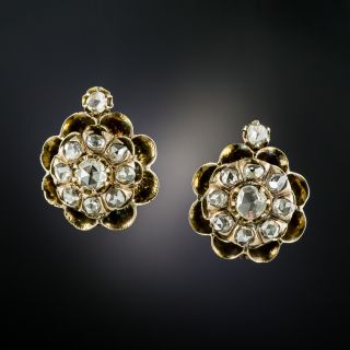 Victorian Diamond Cluster Earrings - 3