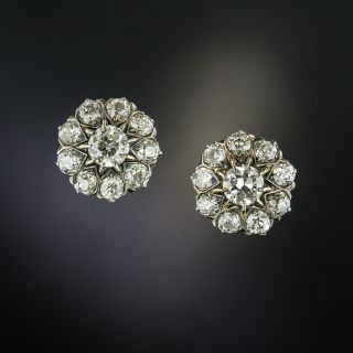 Victorian Diamond Cluster Earrings - 2