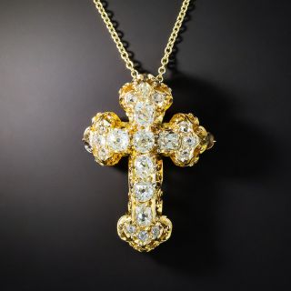 Victorian Diamond Cross Pendant/Pin - 2