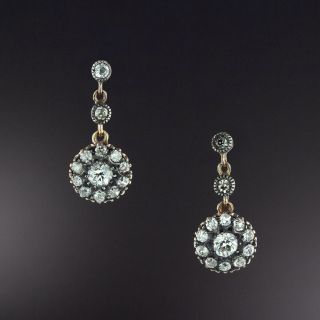 Victorian Diamond Dangle Cluster Earrings - 2