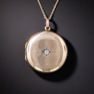 Victorian Diamond Double Round Locket - 2