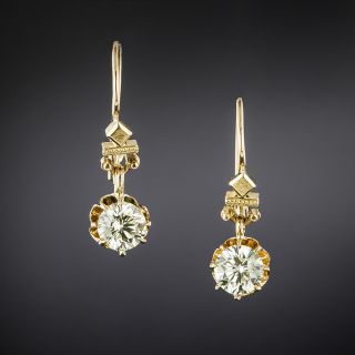 Victorian Diamond Drop Earrings - 2
