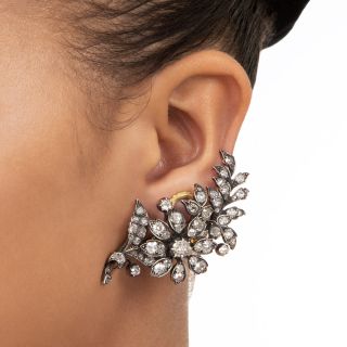 Victorian Diamond Ear Climber Earrings 