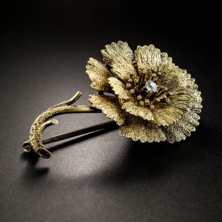Victorian Diamond Flower Brooch, Circa 1875