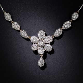 Victorian Diamond Flower Necklace - 5