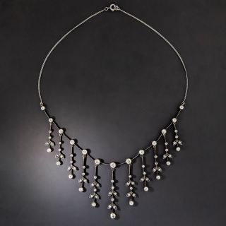 Victorian Diamond  Fringe Necklace - 1