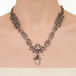  Victorian Diamond Grape Cluster Necklace