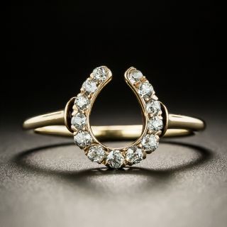 Victorian Diamond Horseshoe Ring - 2