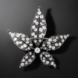 Victorian Diamond Maple Leaf Brooch - 2