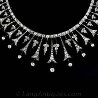 Victorian Diamond Necklace in Silver Over Gold - 1