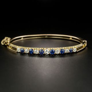 Victorian Diamond Sapphire Bangle Bracelet