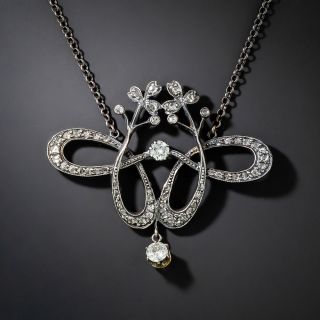 Victorian Diamond Scroll Necklace - 3