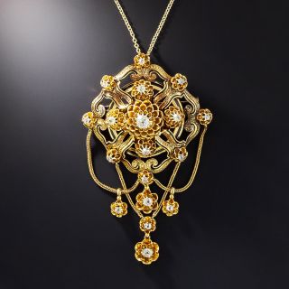 Victorian Diamond Swag Pendant/Brooch - 1