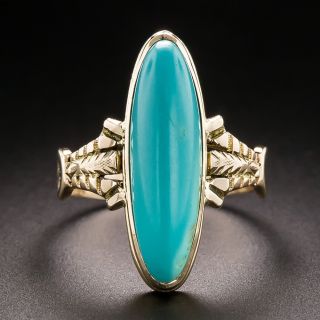 Victorian Elongated Turquoise Ring - 3