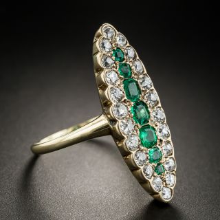 Victorian Emerald and Diamond Dinner Ring