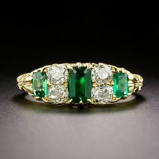 Victorian Emerald and Diamond Ring - 3