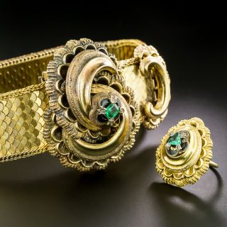 Victorian Emerald Bracelet and Ring Set - 10