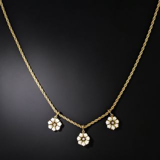 Victorian Enameled Flowers and Diamond Necklace - 3