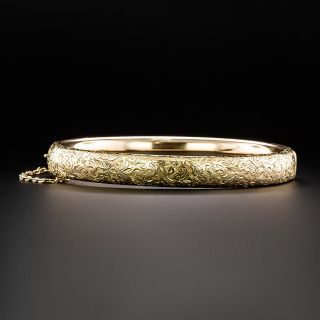 Victorian Engraved Gold Bangle Bracelet - 2
