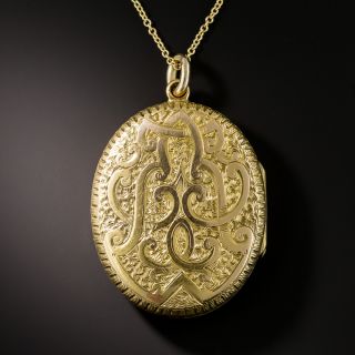 Victorian Engraved Gold Locket