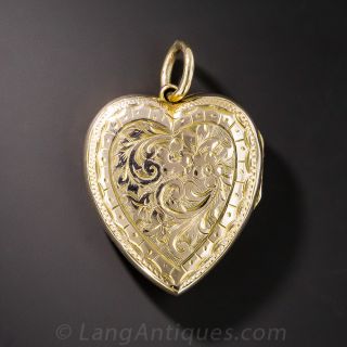 Victorian Engraved Heart Shaped Locket