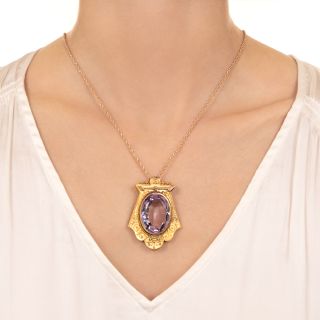Victorian Etruscan Revival Amethyst Necklace