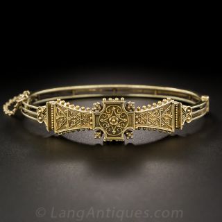 Victorian Etruscan Revival Bangle Bracelet 