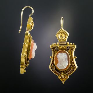Victorian Etruscan Revival Cameo Earrings - 3