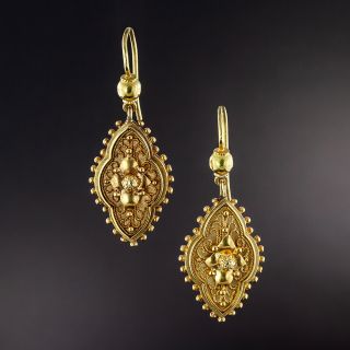 Victorian Etruscan Revival Earrings - 1