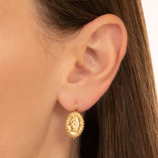 Victorian Etruscan Revival Gold Earrings