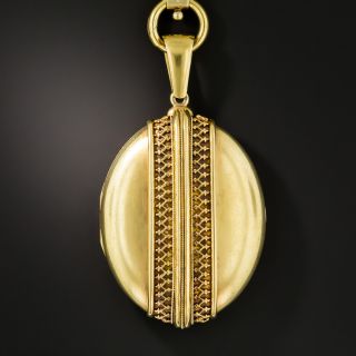 Victorian Etruscan Revival Locket Necklace 