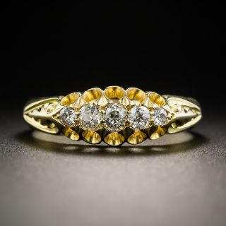 Victorian Five-Stone Diamond Carved Ring